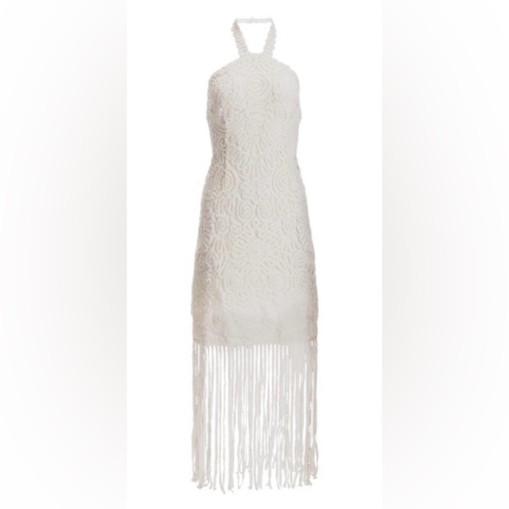 Boston Proper Crochet Fringe Haler Dress - Picture 2 of 6